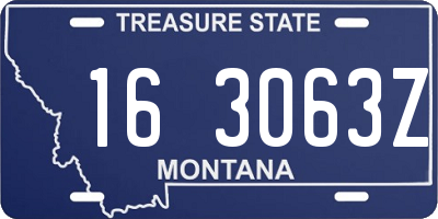 MT license plate 163063Z