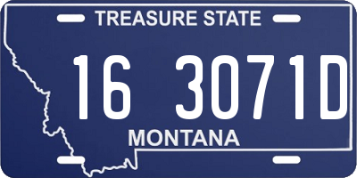 MT license plate 163071D