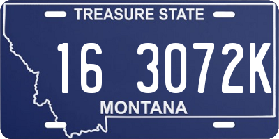 MT license plate 163072K