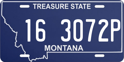 MT license plate 163072P