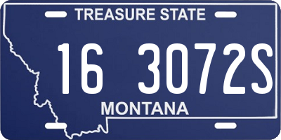 MT license plate 163072S