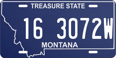 MT license plate 163072W