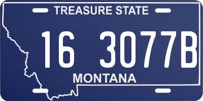 MT license plate 163077B