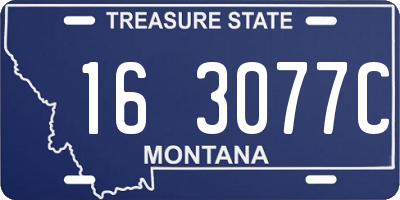 MT license plate 163077C