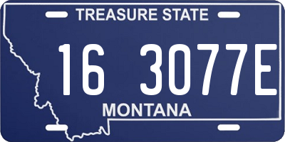 MT license plate 163077E