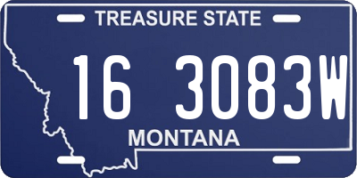 MT license plate 163083W