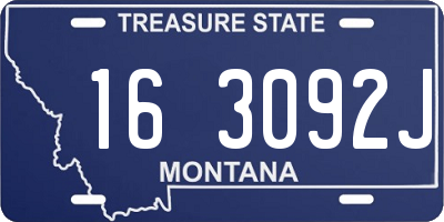 MT license plate 163092J