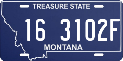 MT license plate 163102F