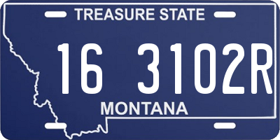 MT license plate 163102R