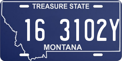 MT license plate 163102Y