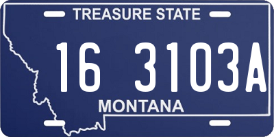 MT license plate 163103A
