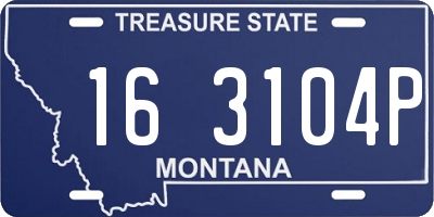 MT license plate 163104P