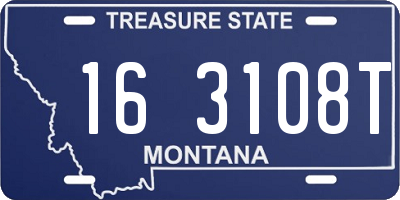 MT license plate 163108T