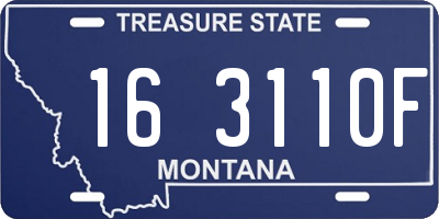 MT license plate 163110F