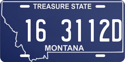 MT license plate 163112D
