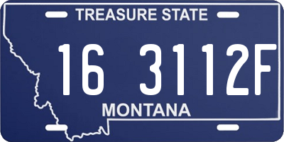 MT license plate 163112F