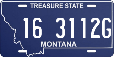 MT license plate 163112G