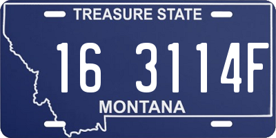 MT license plate 163114F