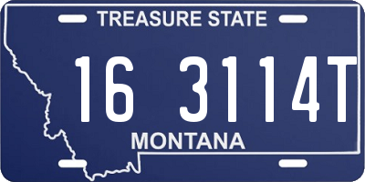 MT license plate 163114T