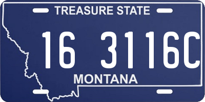 MT license plate 163116C