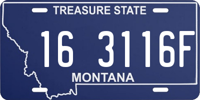 MT license plate 163116F