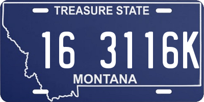 MT license plate 163116K