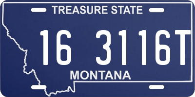 MT license plate 163116T