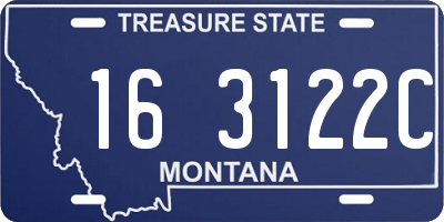MT license plate 163122C