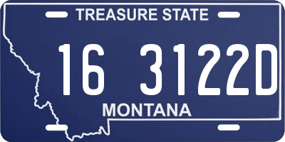 MT license plate 163122D