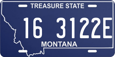 MT license plate 163122E