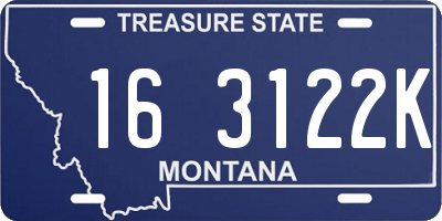 MT license plate 163122K