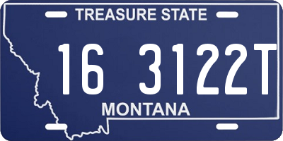 MT license plate 163122T