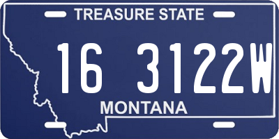 MT license plate 163122W