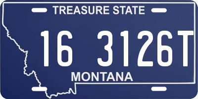 MT license plate 163126T