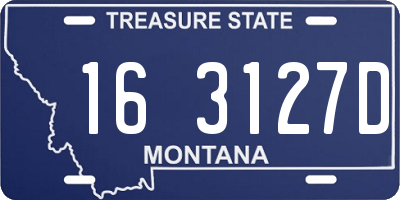 MT license plate 163127D