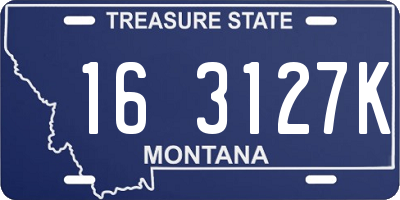 MT license plate 163127K