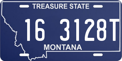 MT license plate 163128T