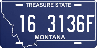 MT license plate 163136F