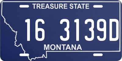 MT license plate 163139D