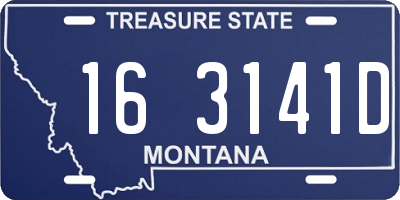 MT license plate 163141D