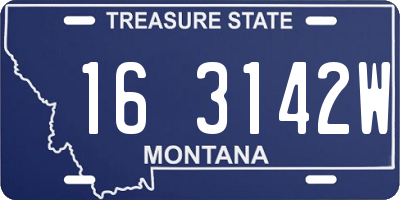 MT license plate 163142W