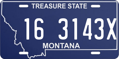 MT license plate 163143X