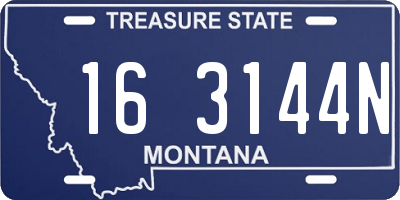 MT license plate 163144N
