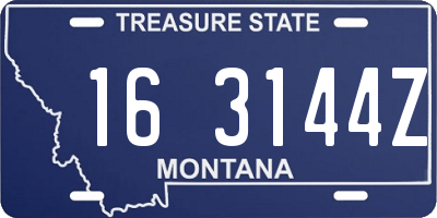 MT license plate 163144Z