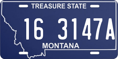 MT license plate 163147A