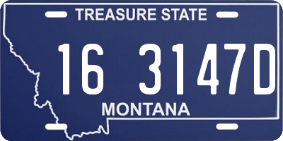 MT license plate 163147D