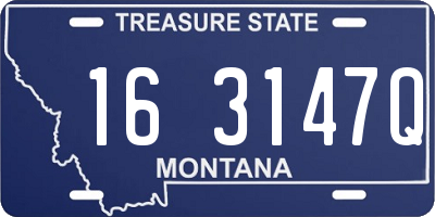 MT license plate 163147Q