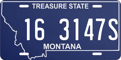 MT license plate 163147S