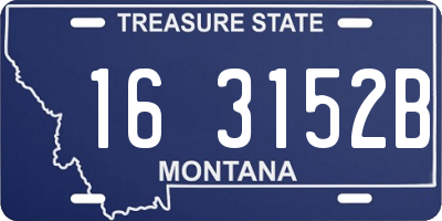 MT license plate 163152B