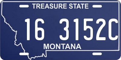 MT license plate 163152C